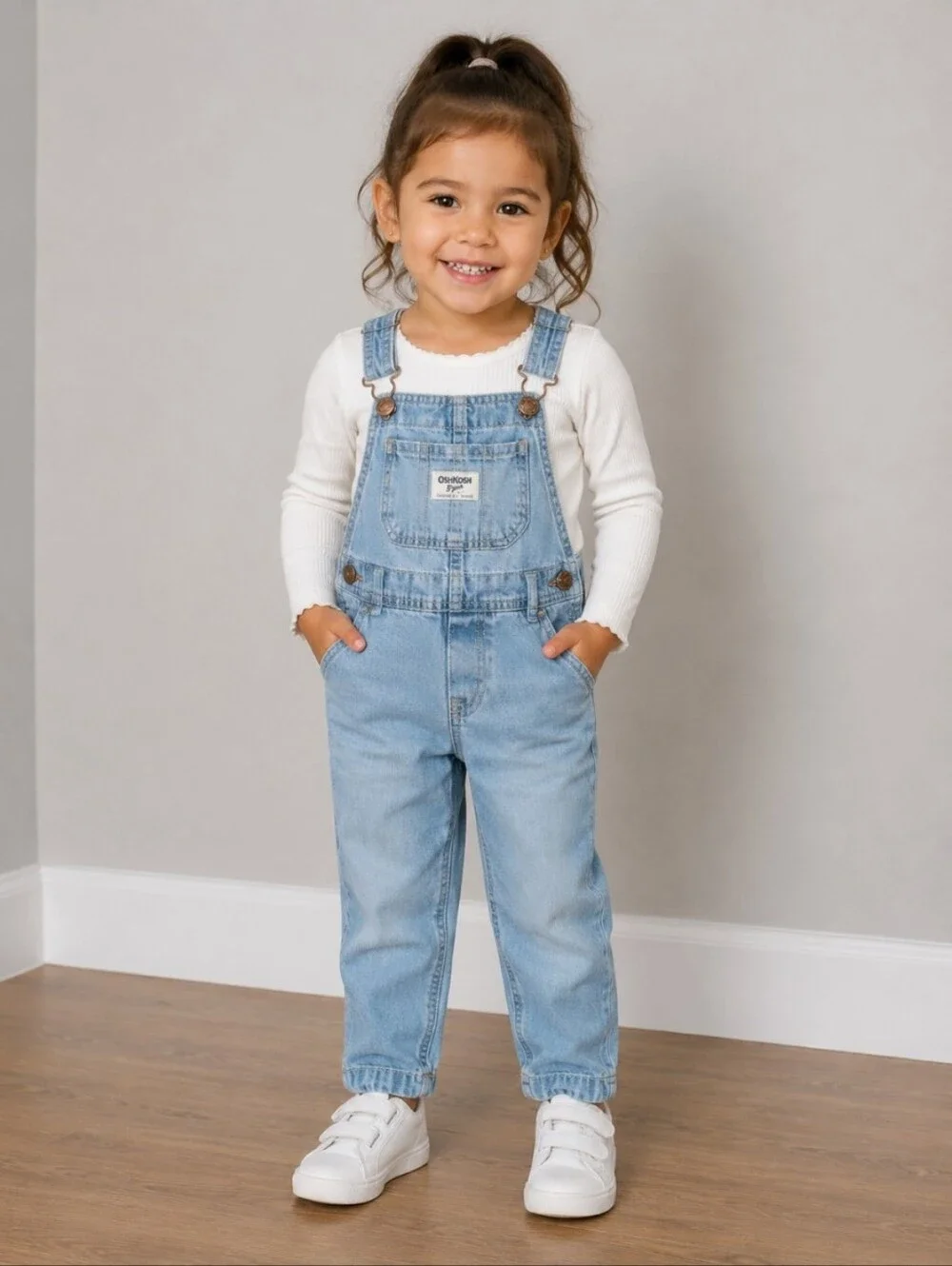 OshKosh B'gosh 3T Girls Classic  Light Blue Overalls